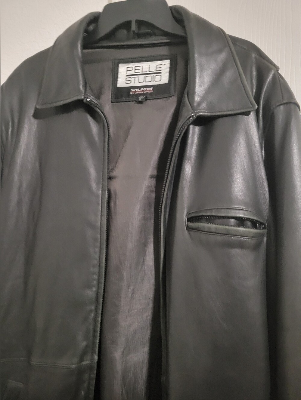 Pelle Studio Wilson's Men's Black Leather Jacket (L)